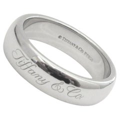 TIFFANY & Co. TIFFANY Notes Platinum 6mm Lucida Wedding Band Ring 9