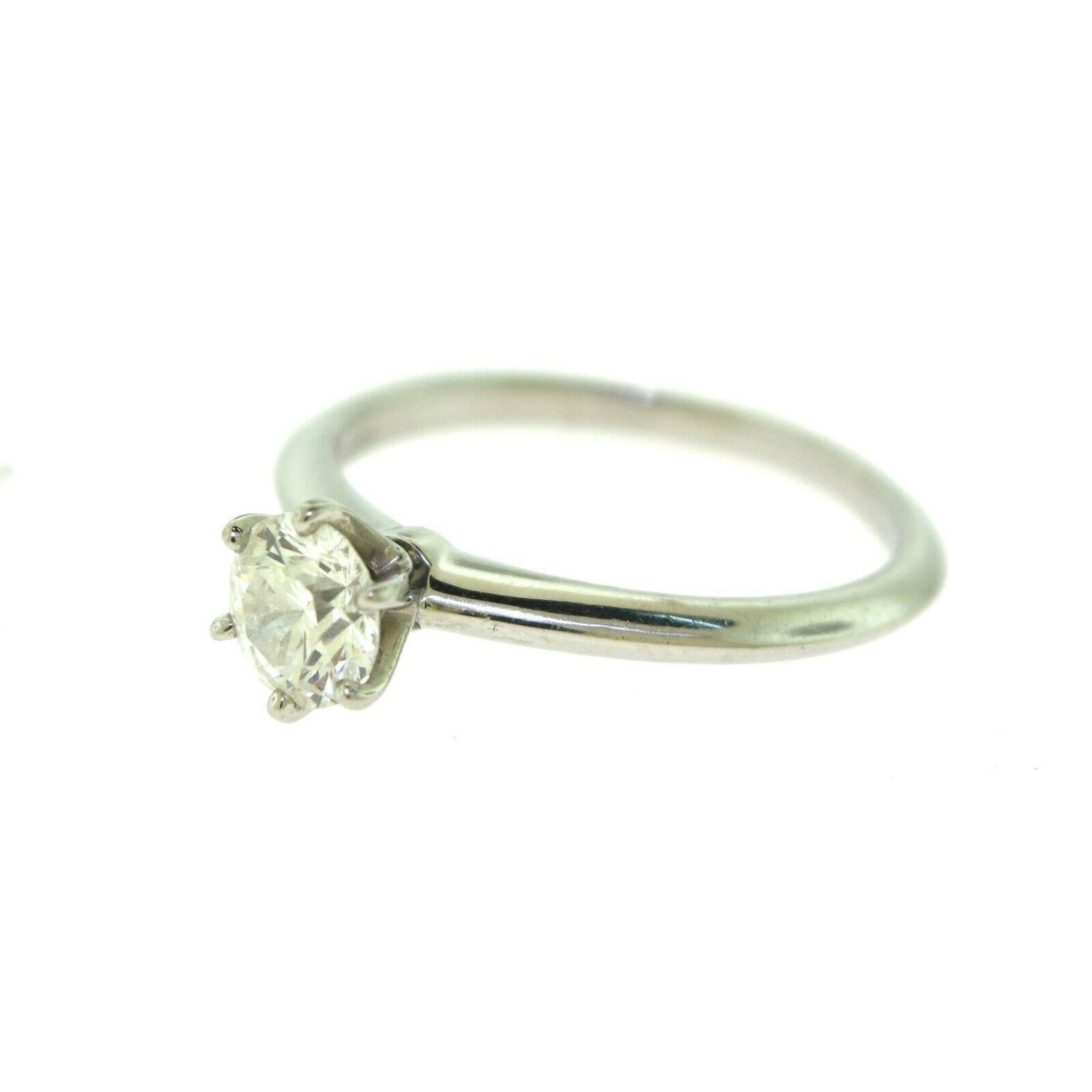 Tiffany & Co. Tiffany Platinum Solitaire Diamond Engagement Ring In Good Condition In Miami, FL