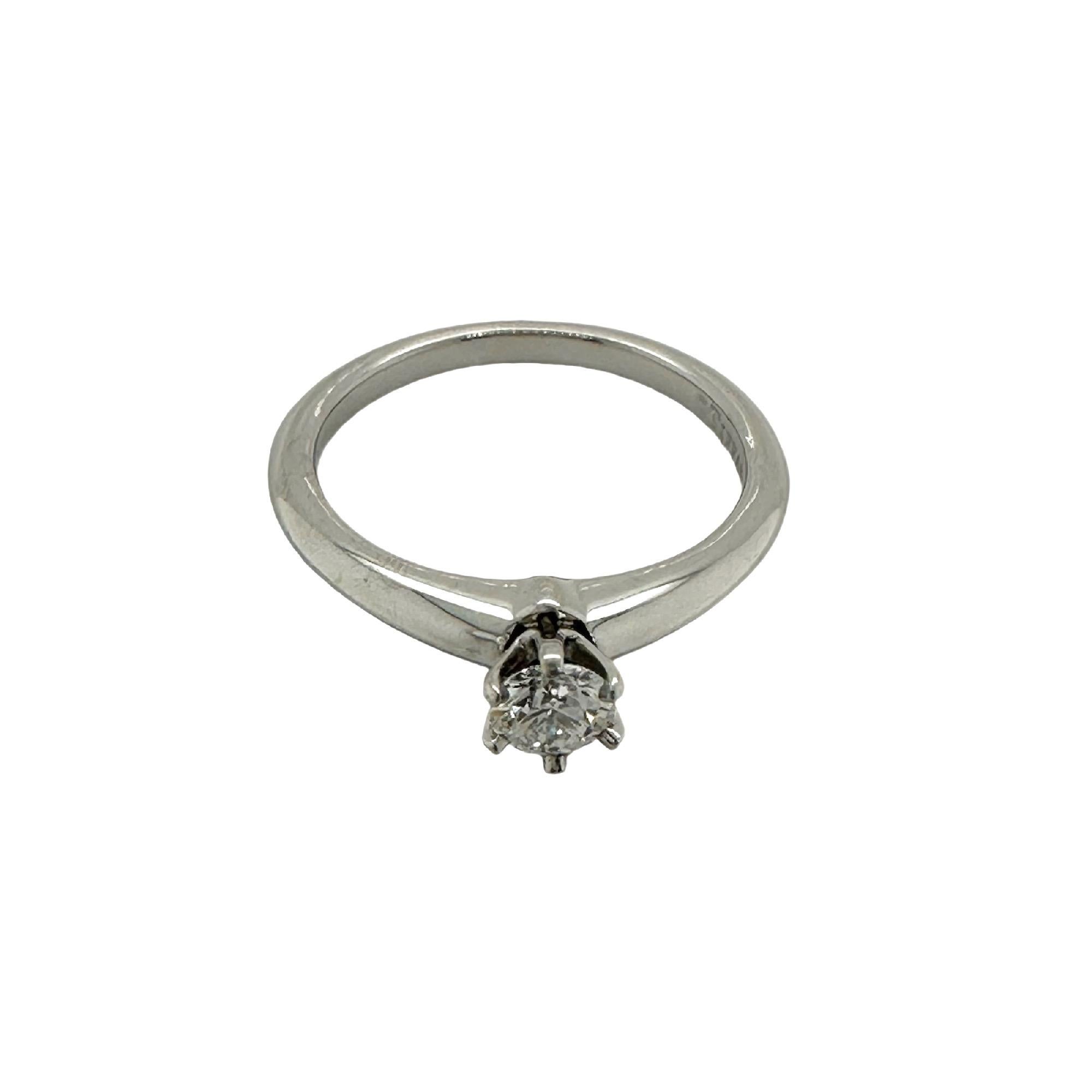 Tiffany & Co Tiffany Setting Round Diamond 0.25 cts E VS1 Engagement Ring Plat For Sale 4