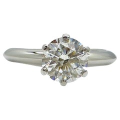 Tiffany & Co Tiffany Setting Round Diamond 1.01 CTS H VS2 Engagement Ring Plat