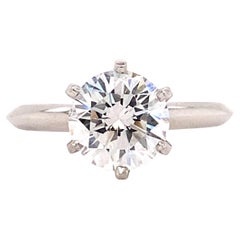 Tiffany & Co Tiffany Setting Round Diamond 2.08 Cts F VVS2 Engagement Ring Plat