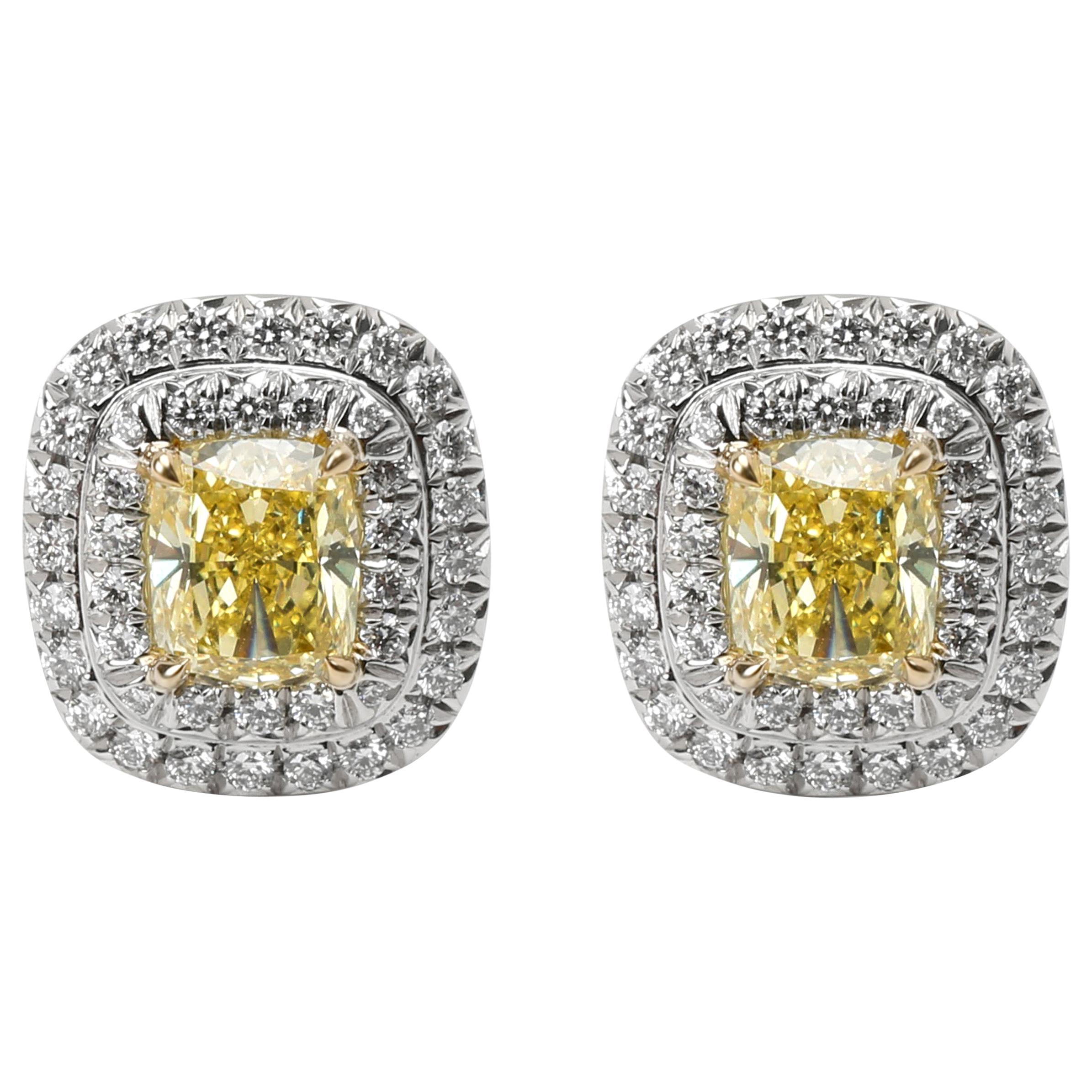 Tiffany & Co. Tiffany Soleste Diamond Earrings in Platinum Fancy Yellow