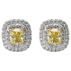 Tiffany & Co. Tiffany Soleste Diamond Earrings in Platinum Fancy Yellow