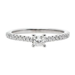 Tiffany & Co. Tiffany Solitaire 0.21ct Diamond Platinum Engagement Ring Size 52