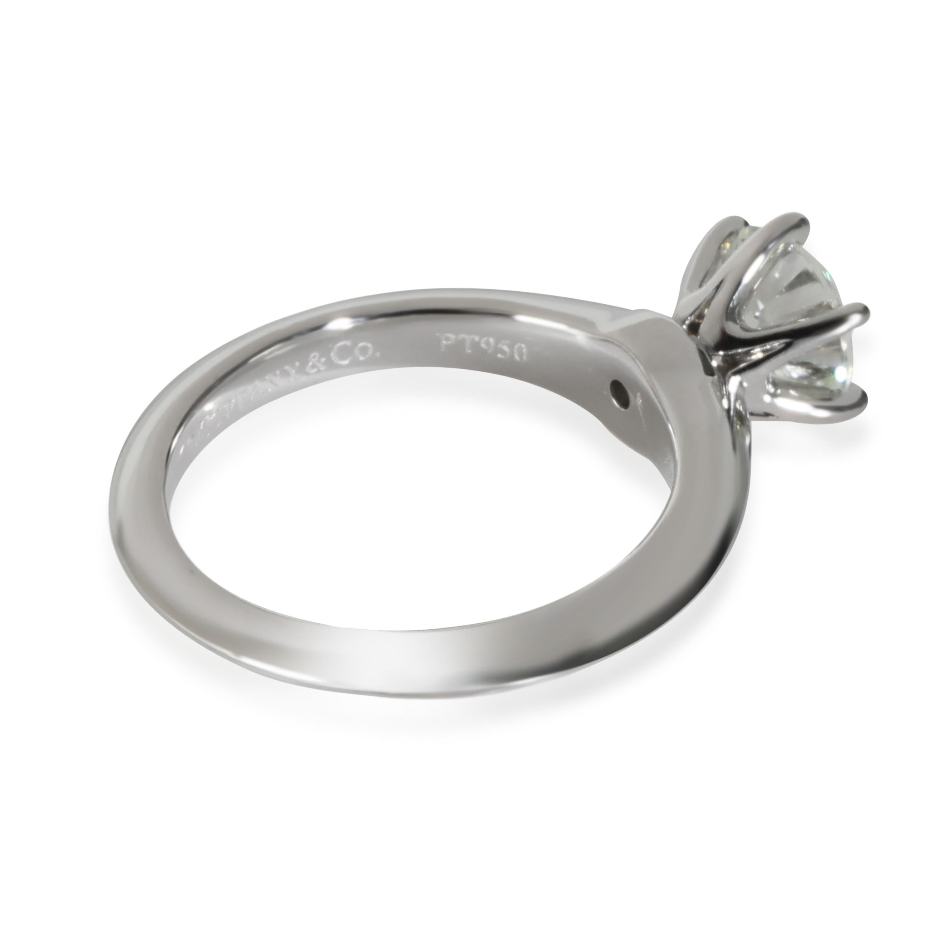 Tiffany & Co. Bague de fiançailles solitaire de Tiffany  Platine H VS2 1,02 CTW Pour femmes en vente