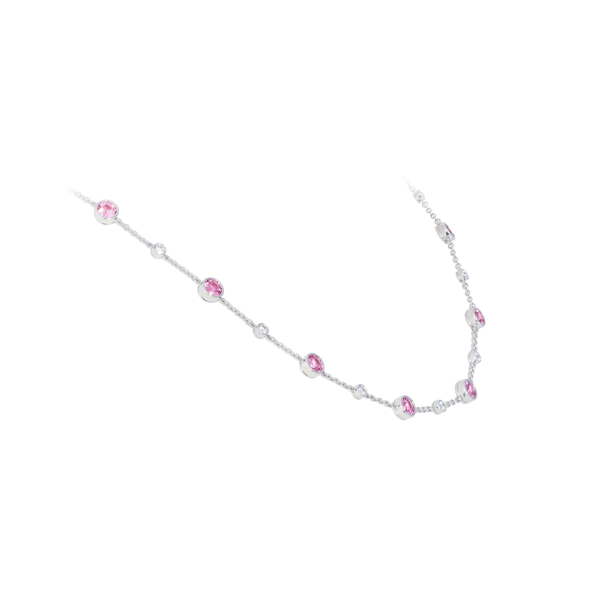 Tiffany and Co. 'Tiffany Swing' Pink sapphire and Diamond Necklace For