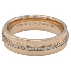 Tiffany & Co. Tiffany T 18 Karat Rose Gold Diamond "T" Band Ring