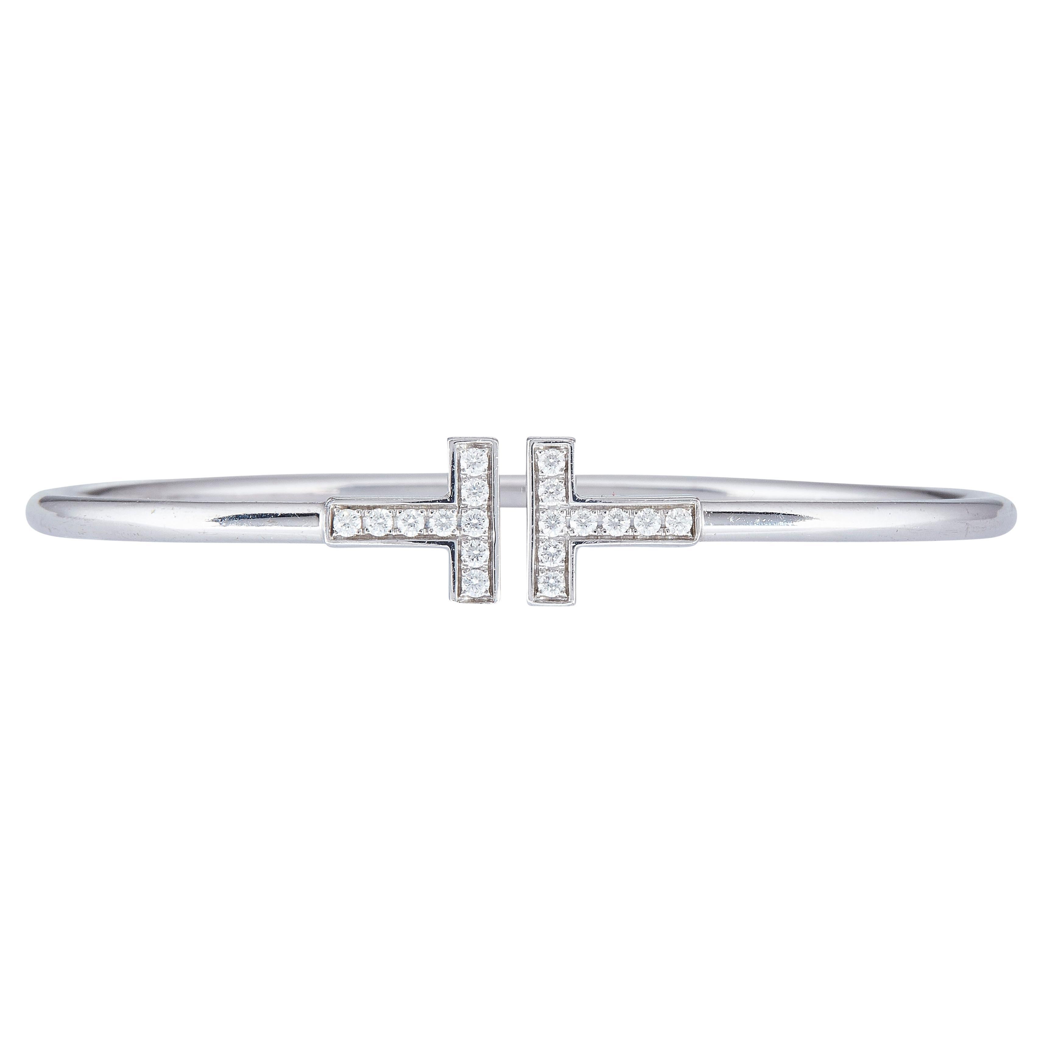 Tiffany 
Co. Tiffany T 18K WG Wire Bracelet