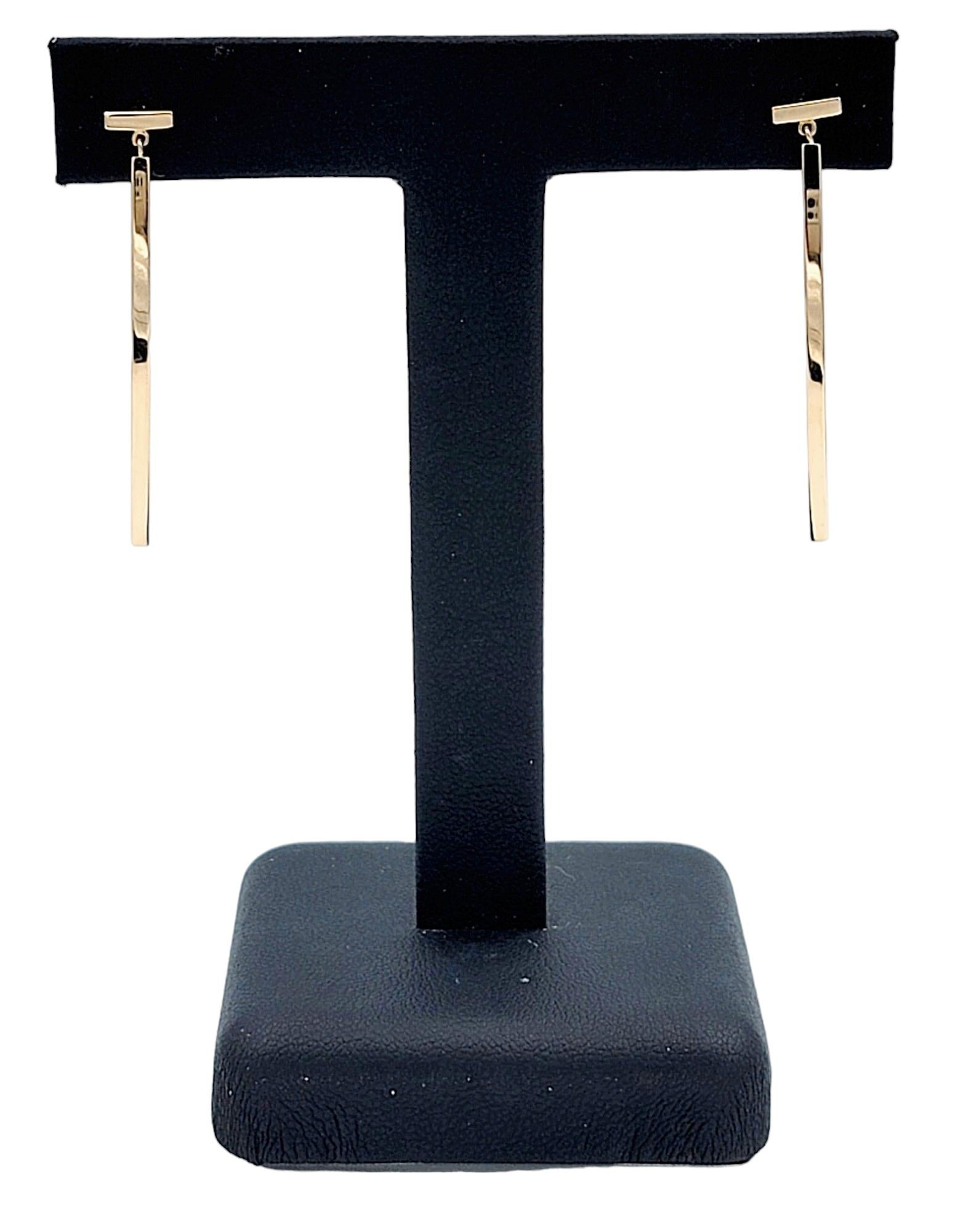 Tiffany & Co. Tiffany 'T' Bar-Tropfen-Ohrringe aus 18 Karat Roségold mit durchbohrten Ohrringen im Angebot 6