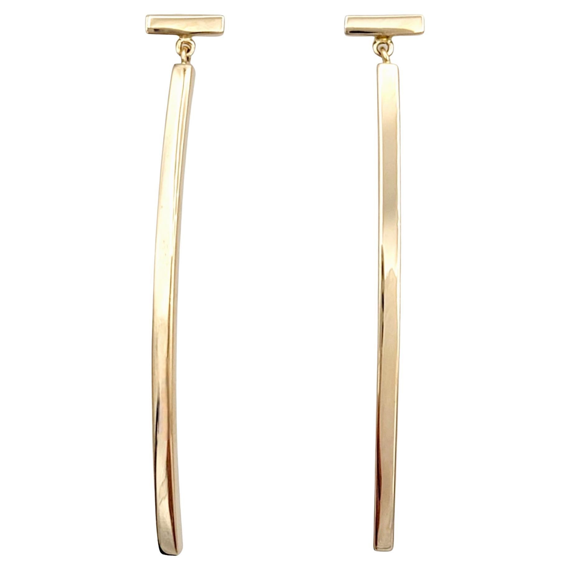Introducing a stunning pair of Tiffany & Co. Tiffany 'T' bar earrings in polished rose gold.  Founded in 1837 in New York City, Tiffany & Co. is one of the world's most storied luxury design houses recognized globally for its innovative jewelry