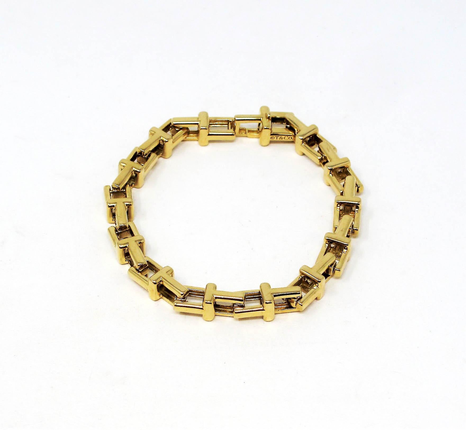 tiffany t chain bracelet gold