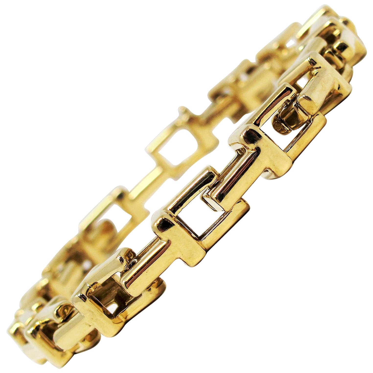 Tiffany & Co. Tiffany "T" Chain Link Bracelet 18 Karat Yellow Gold