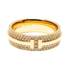 Tiffany & Co. Tiffany T Diamond Band in 18 Karat Yellow Gold 0.57 Carat