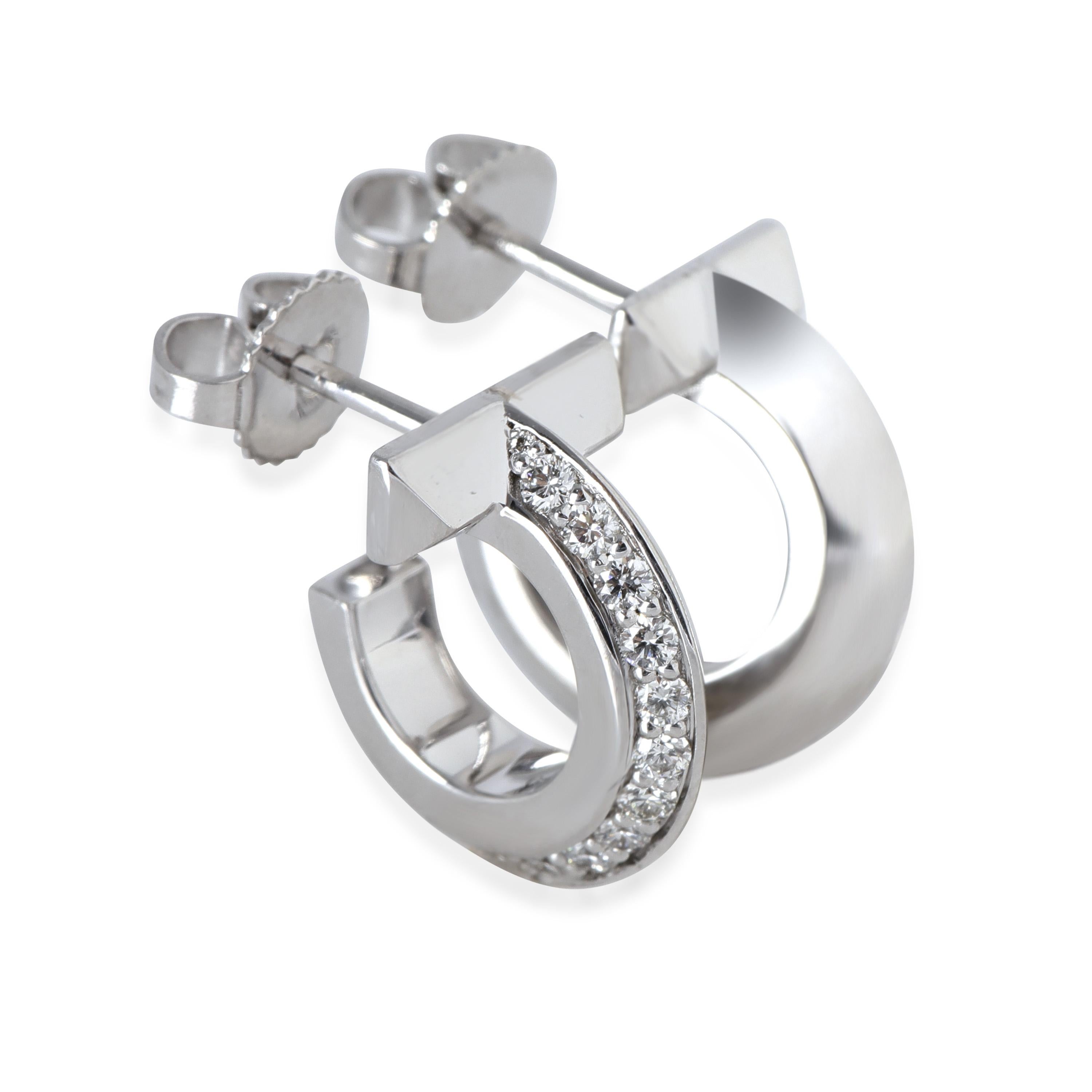 Tiffany & Co. Tiffany T Diamond Earrings in 18k White Gold 0.4 CTW In Excellent Condition In New York, NY