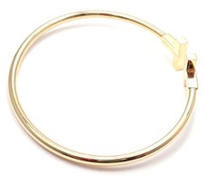 Tiffany & Co. Tiffany T Diamond Gold Wire Bangle Bracelet