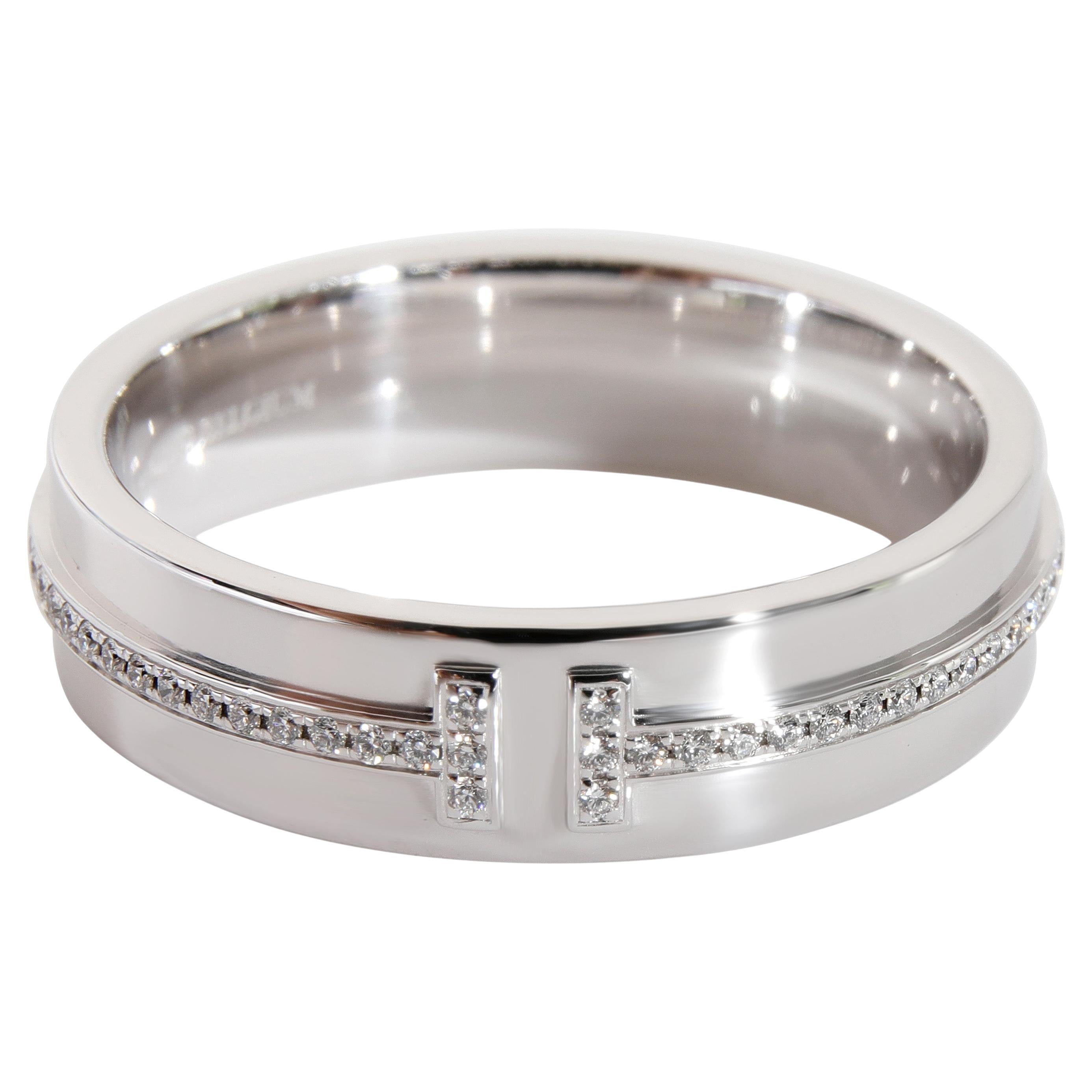 Tiffany T narrow diamond ring in 18k white gold, 4.5 mm wide. | Tiffany &  Co.