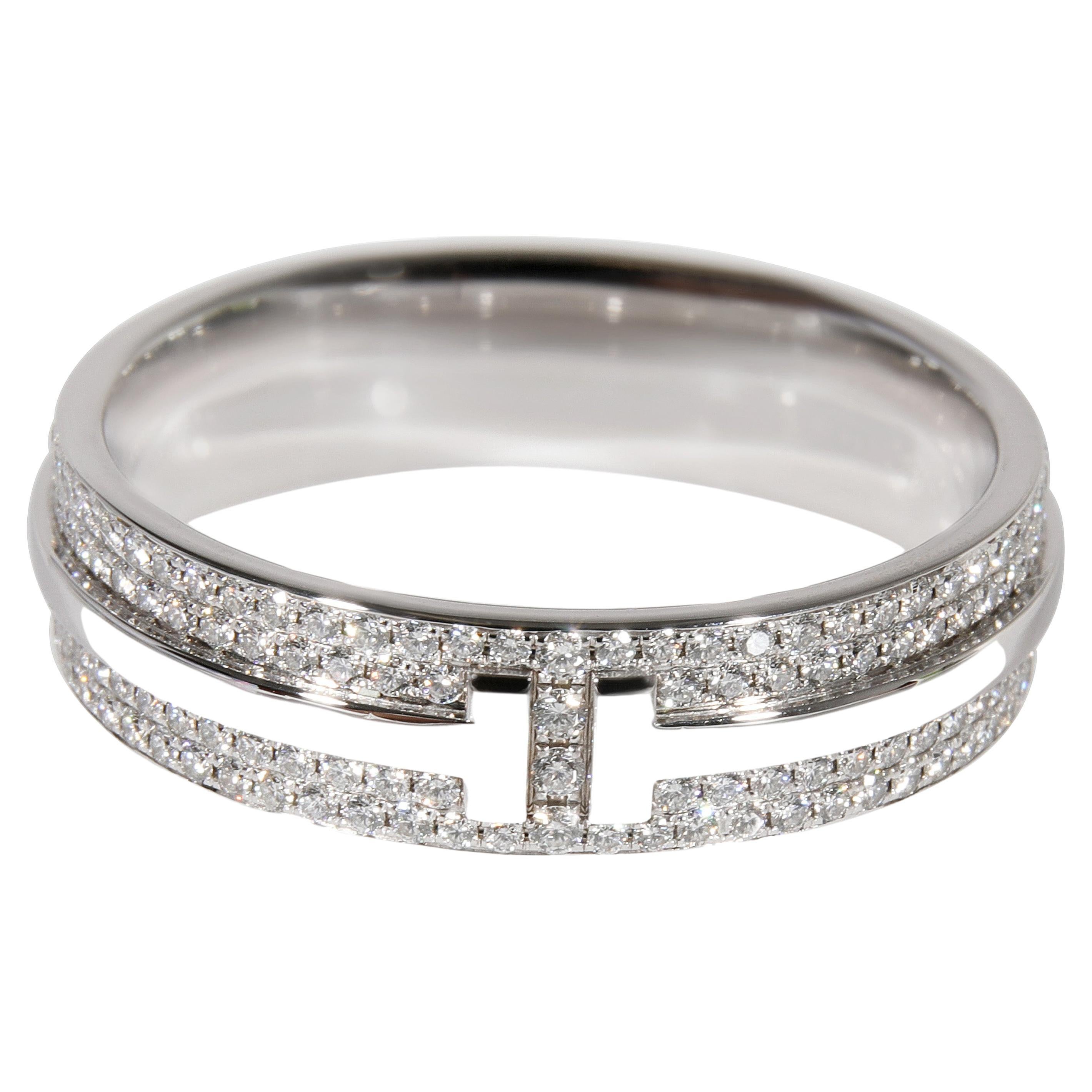 Tiffany & Co. Tiffany T Bague en or blanc 18 carats avec diamants 0,58 carat poids total en vente