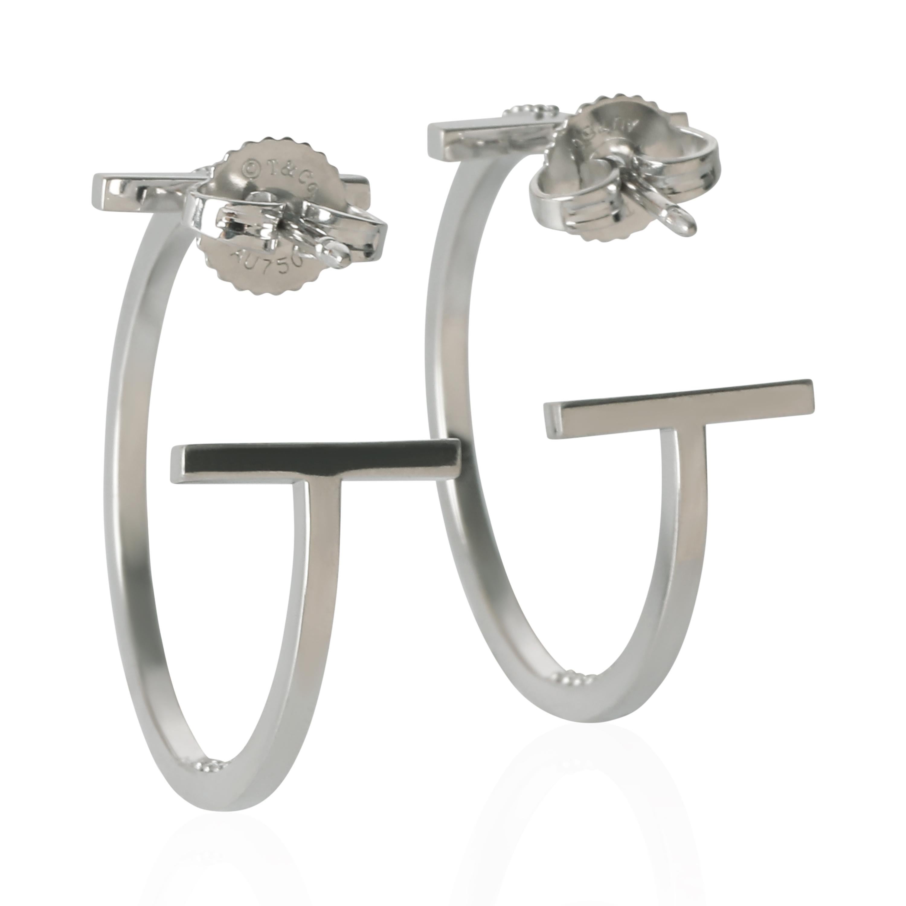Tiffany & Co. Tiffany T Earrings in 18k White Gold 0.41 CTW For Sale 2