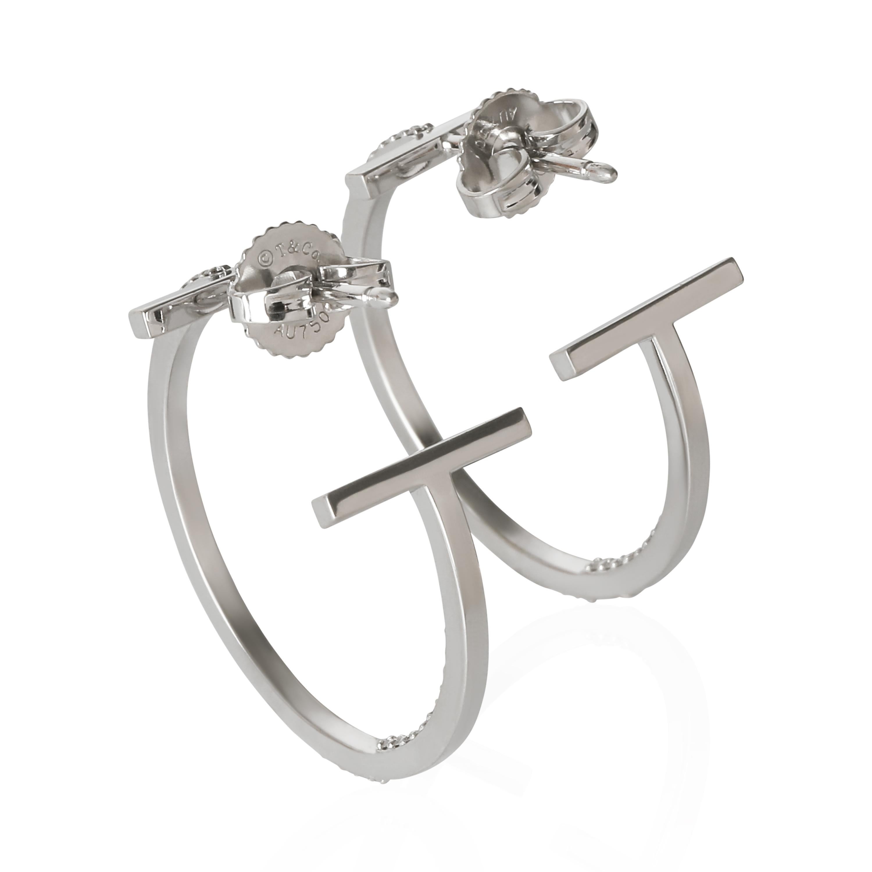 Tiffany & Co. Tiffany T Earrings in 18k White Gold 0.41 CTW For Sale 3