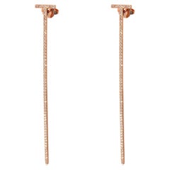 Tiffany & Co. Tiffany T Länglicher Drahtstab  Ohrringe aus 18K Rose Gold 0,47 CTW