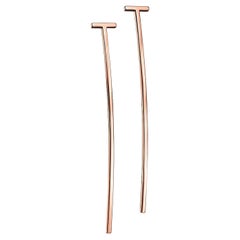 Tiffany & Co. Orecchini a filo allungato Tiffany T in oro rosa 18 carati