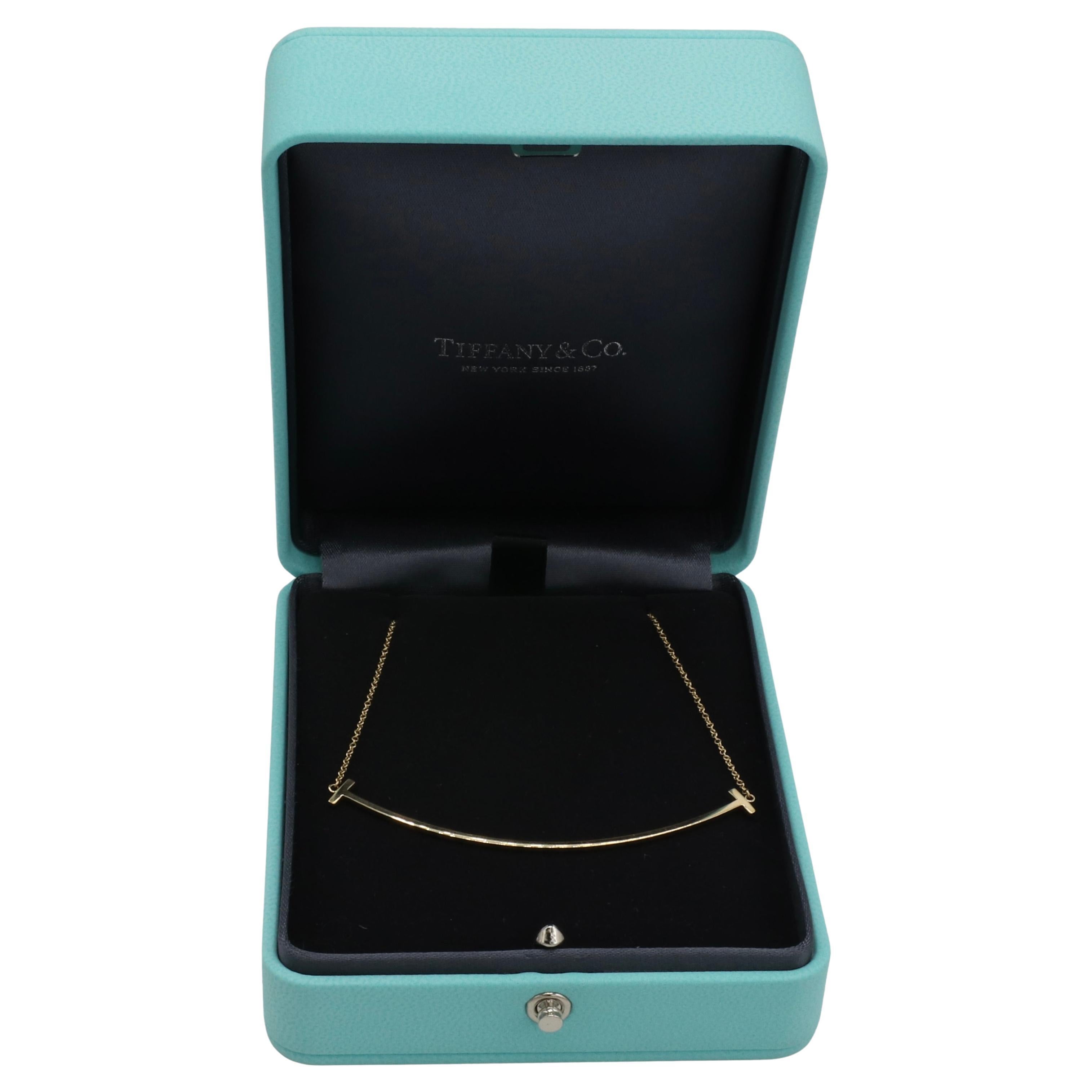 Tiffany & Co. Tiffany T. Large 18 Karat Yellow Gold Smile Pendant Necklace
