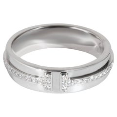 Tiffany & Co. Tiffany T Bague étroite en or blanc 18 carats avec diamants 0,13 carat