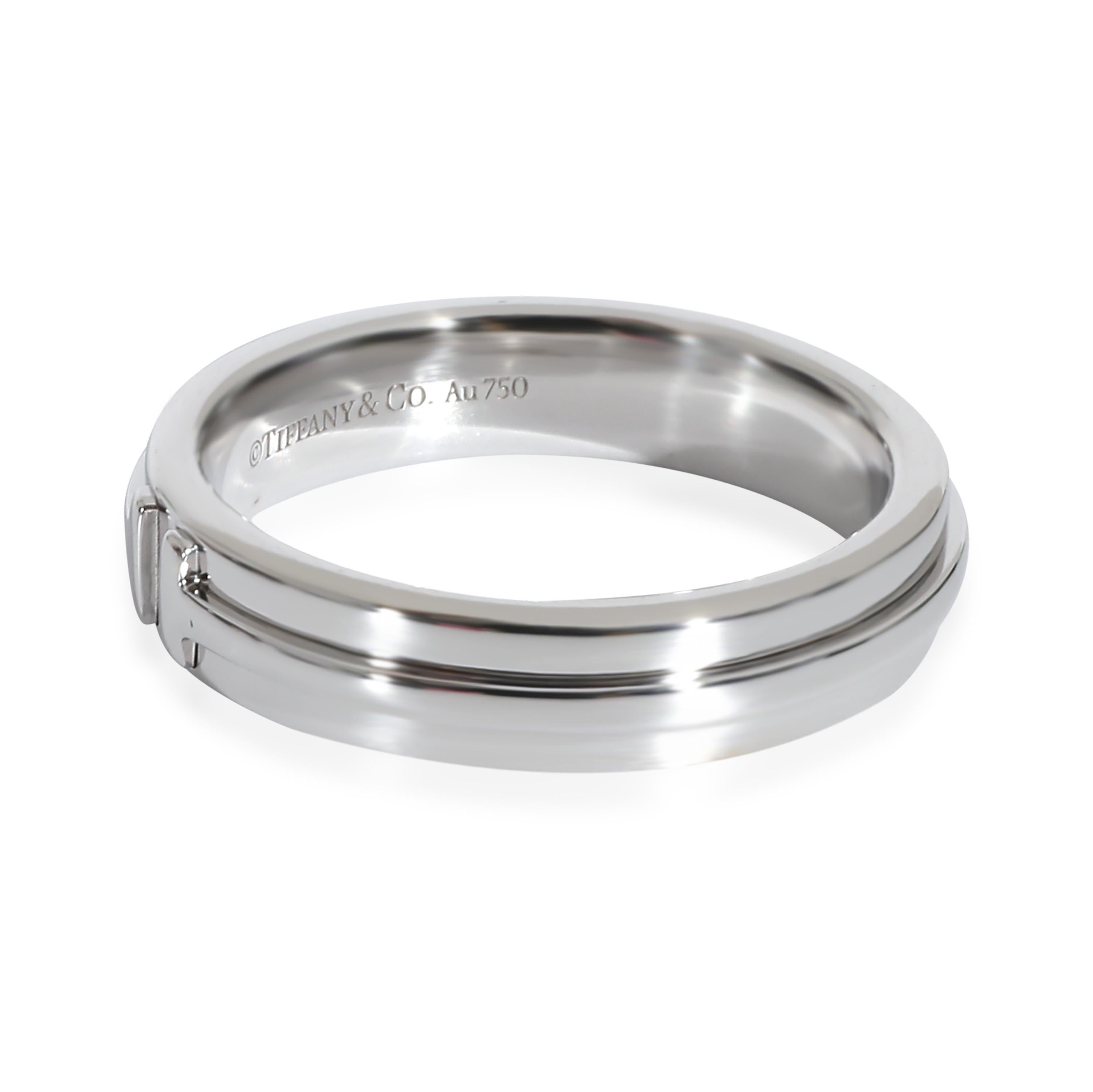 Women's or Men's Tiffany & Co. Tiffany T Narrow Ring in 18k White Gold For Sale