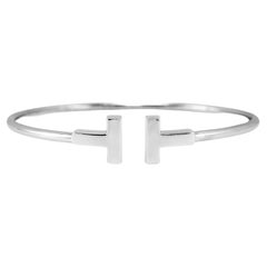 Tiffany & Co. Tiffany T Narrow Wire 18K White Gold Cuff Bracelet