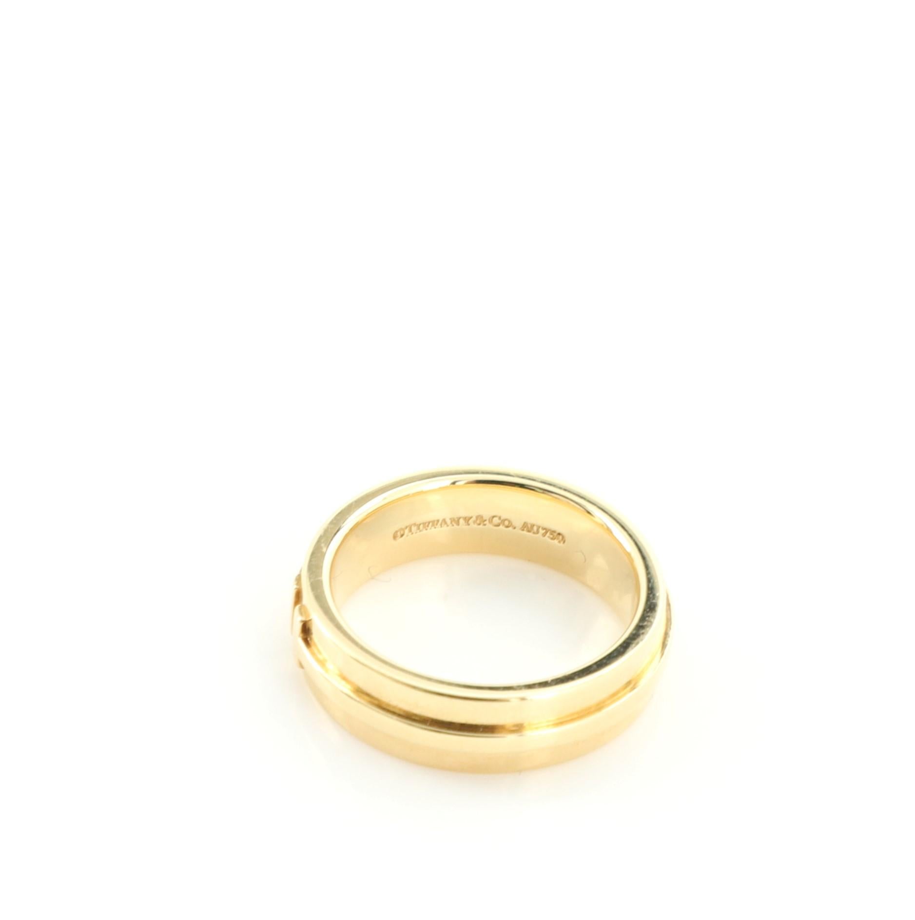 Tiffany & Co. Tiffany T Ring 18 Karat Yellow Gold Wide In Good Condition In New York, NY