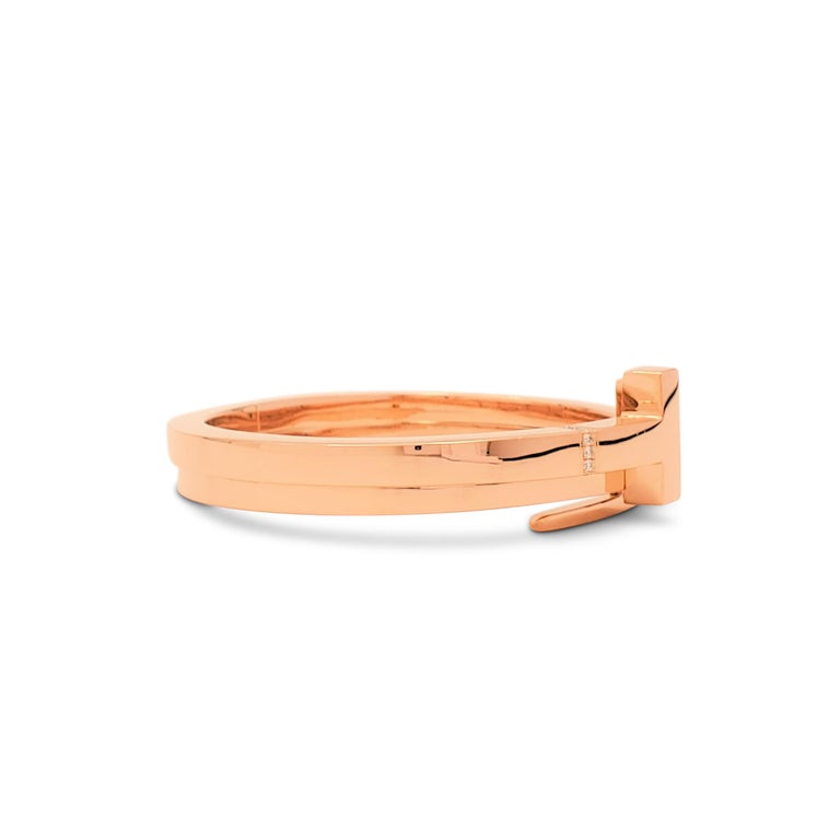 Tiffany and Co. 'Tiffany T' Rose Gold and Diamond Square Wrap Bracelet