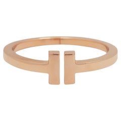 Used Tiffany & Co. 'Tiffany T' Rose Gold Square Bracelet, Extra Small