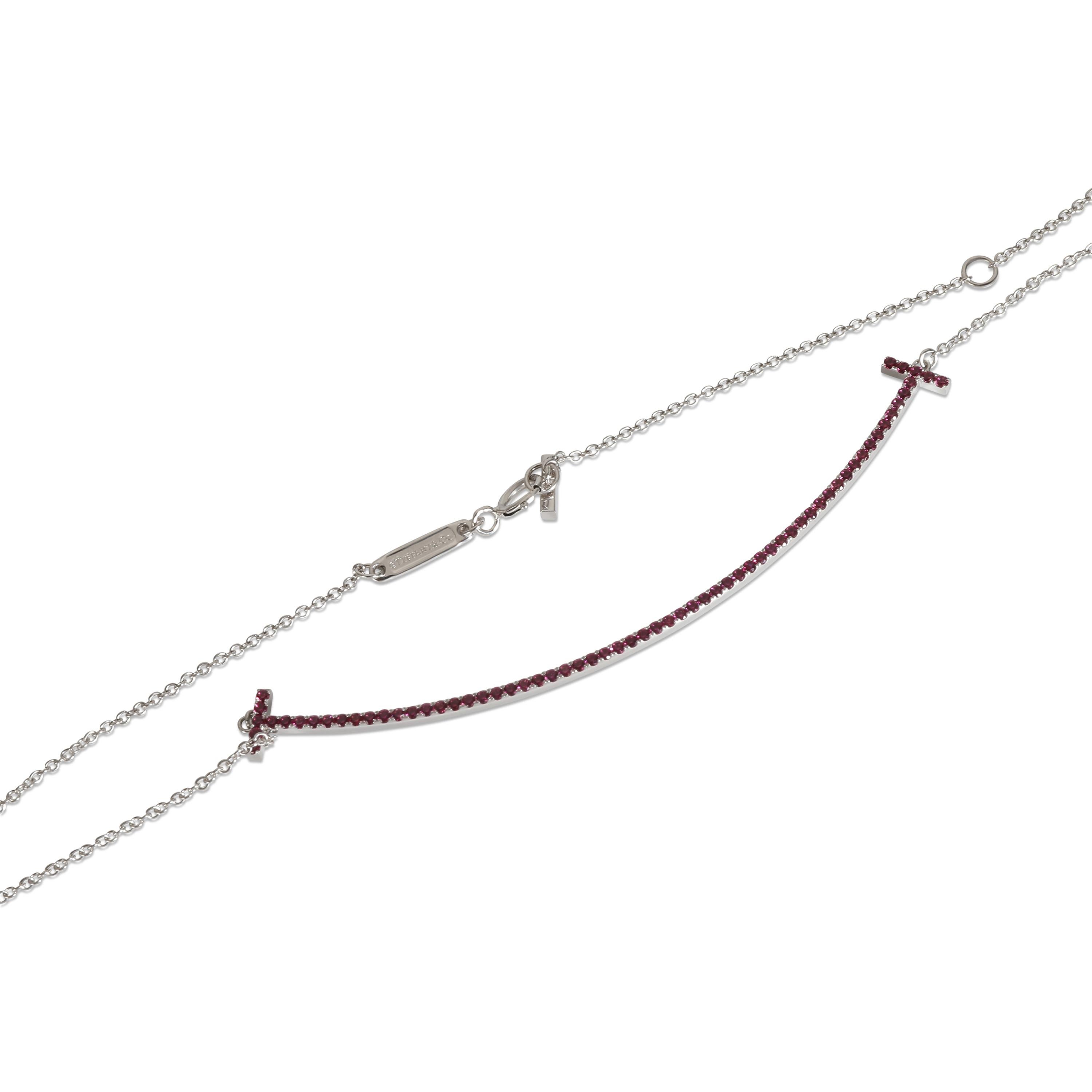 Tiffany & Co. Tiffany T Rubin-Halskette Smile aus 18 Karat Weißgold im Zustand „Hervorragend“ in New York, NY