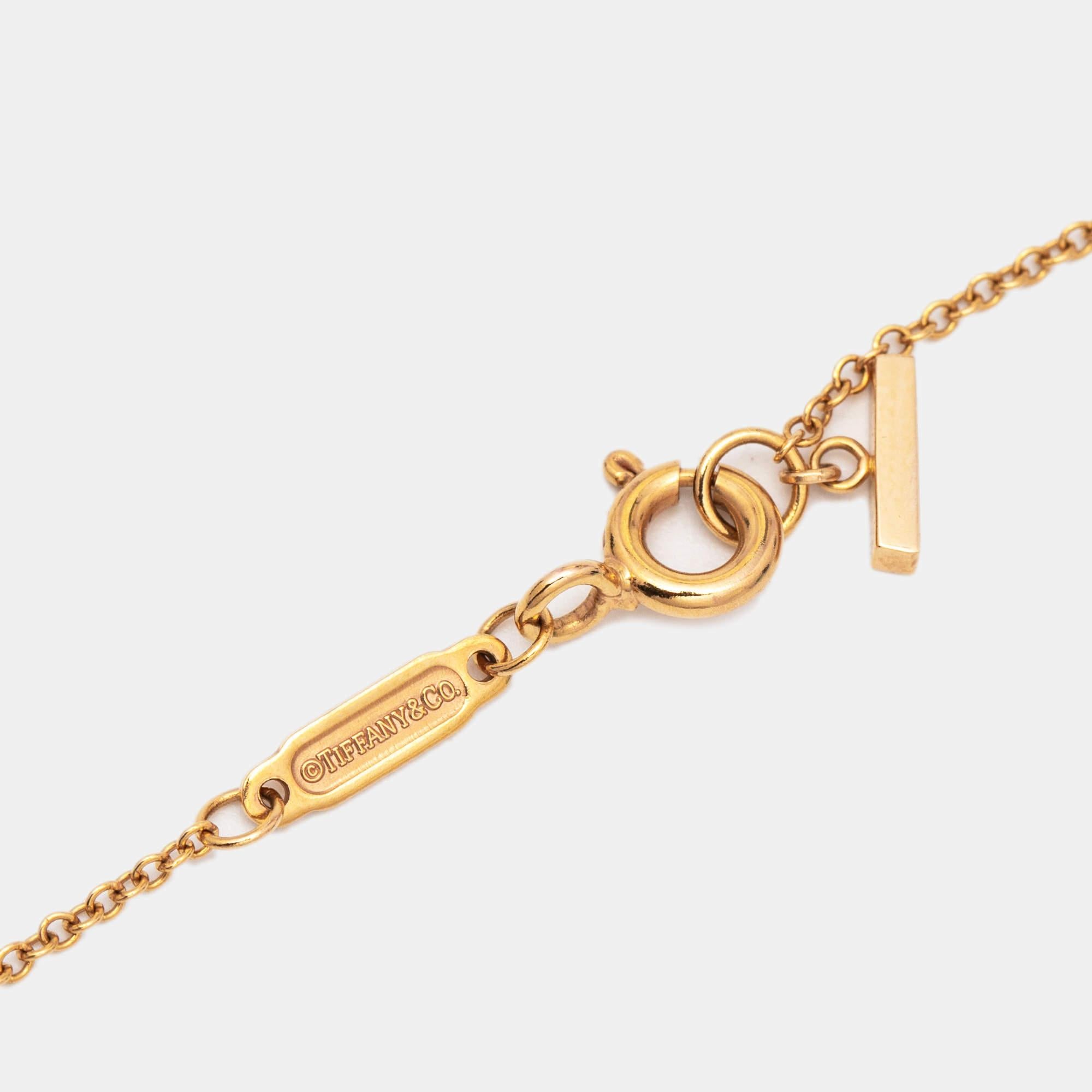 Tiffany & Co. Tiffany T Smile 18k Rose Gold Chain Necklace In Excellent Condition In Dubai, Al Qouz 2