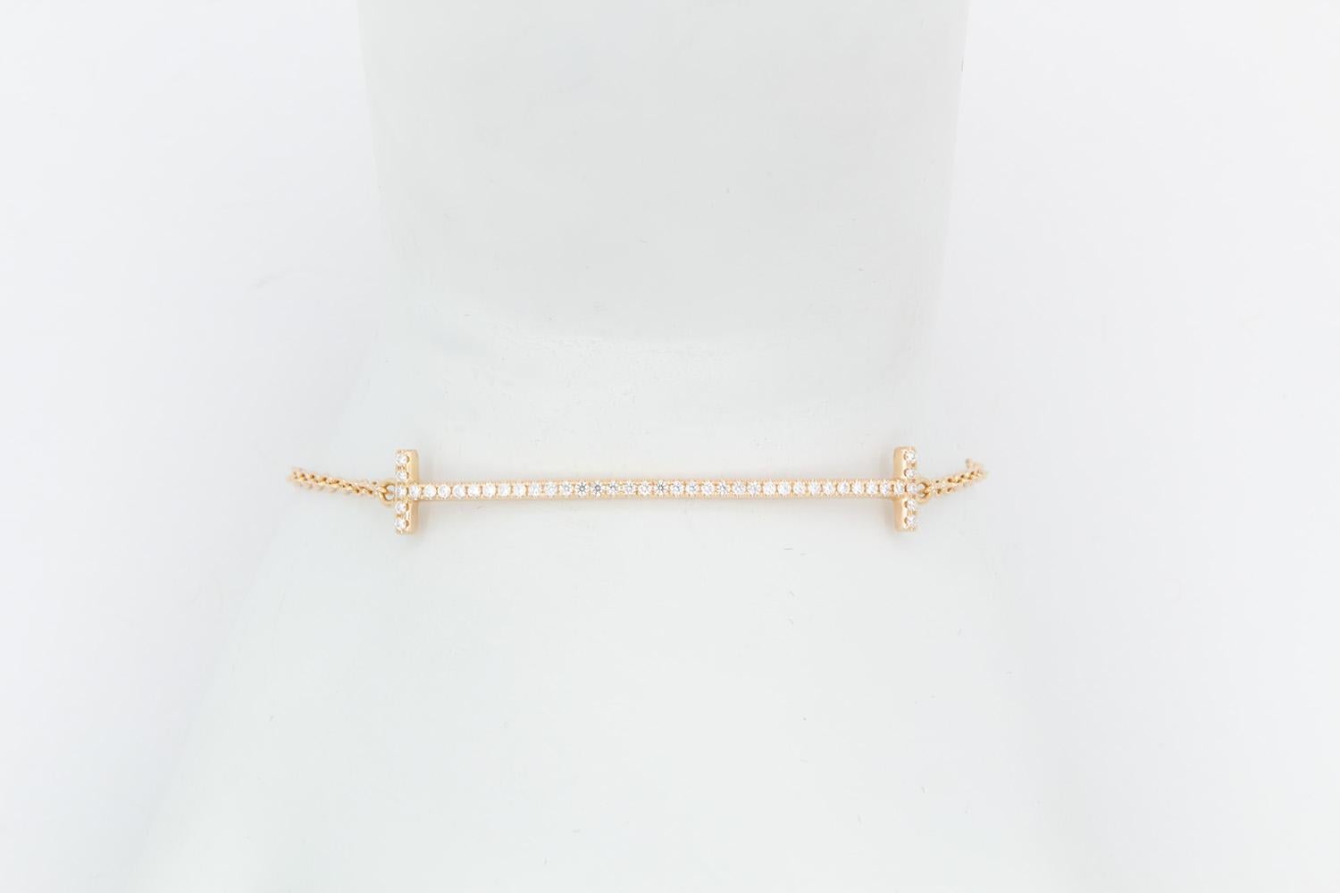 Women's Tiffany & Co. Tiffany T Smile Bracelet 18k Rose Gold & Diamond