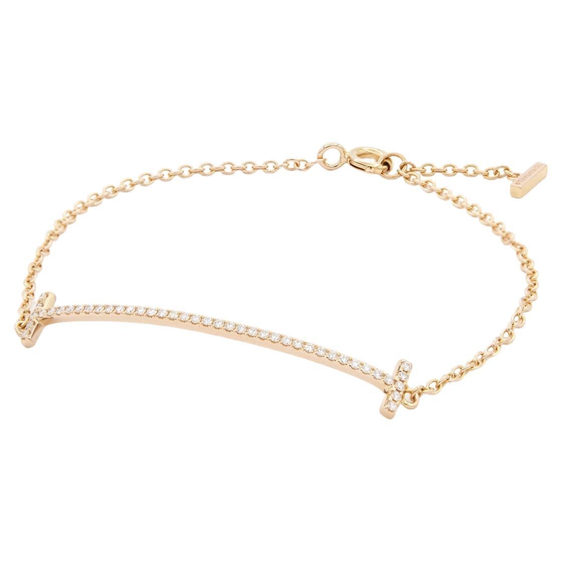 Tiffany & Co. Tiffany T Smile Bracelet 18k Rose Gold & Diamond