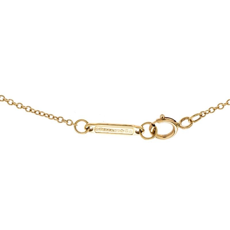 Tiffany & Co. Tiffany T Smile Diamond 18k Yellow Gold Necklace In Good Condition In Dubai, Al Qouz 2