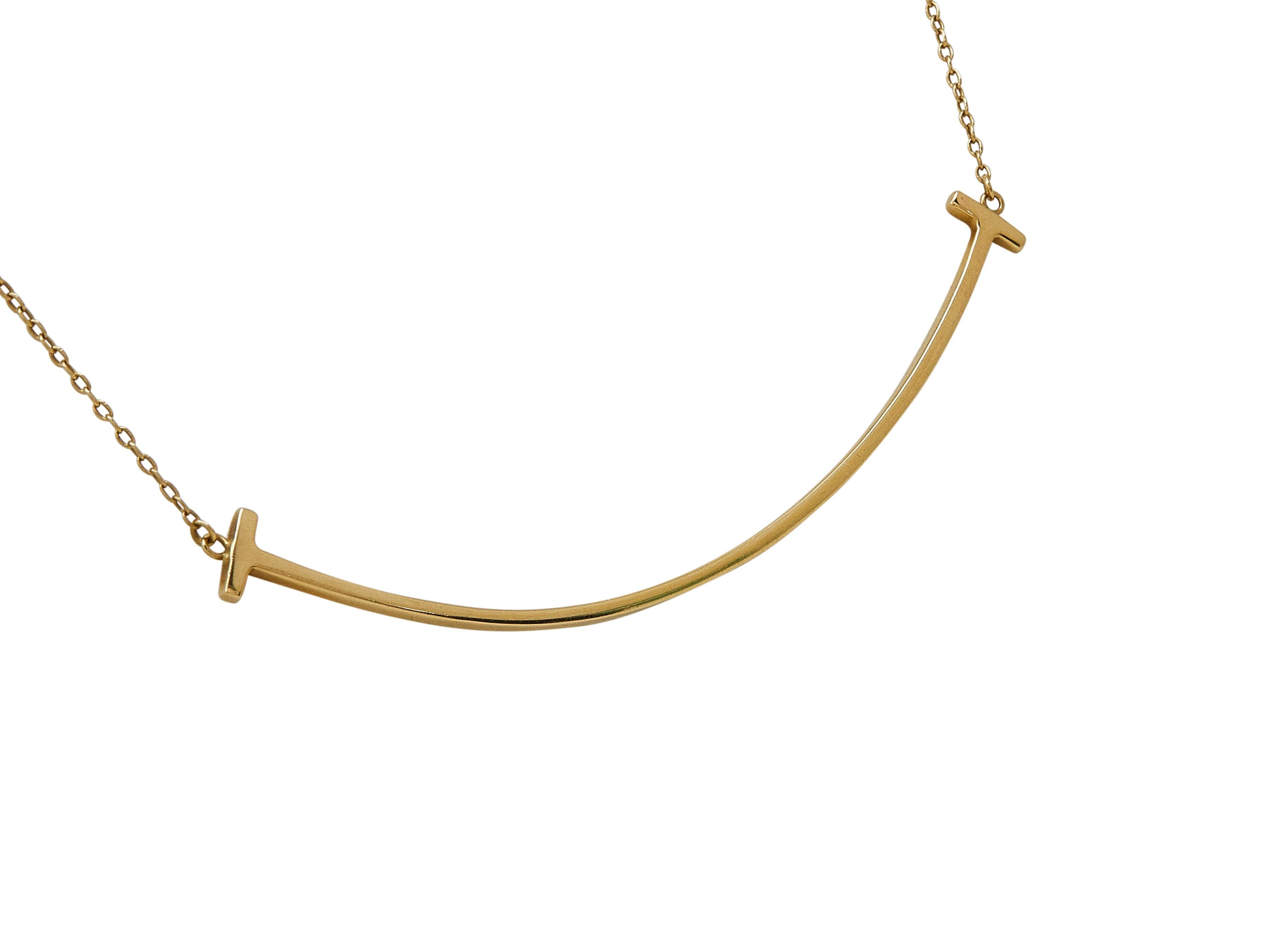 Tiffany & Co. Tiffany T Smile Anhänger Groß 18K Gelbgold im Zustand „Gut“ im Angebot in New York, NY