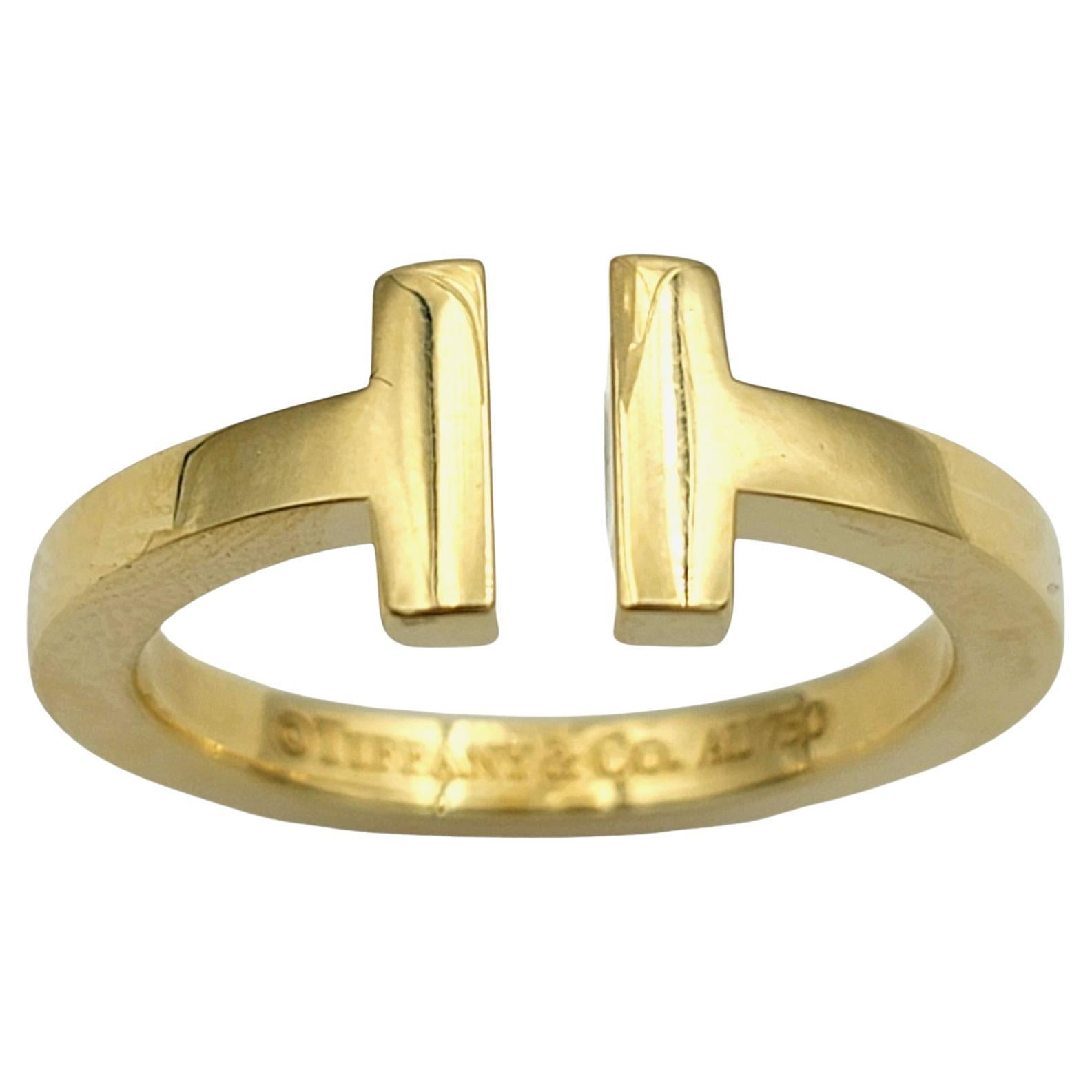 Tiffany & Co. Tiffany T Square High Polished Band Ring in 18 Karat Yellow Gold