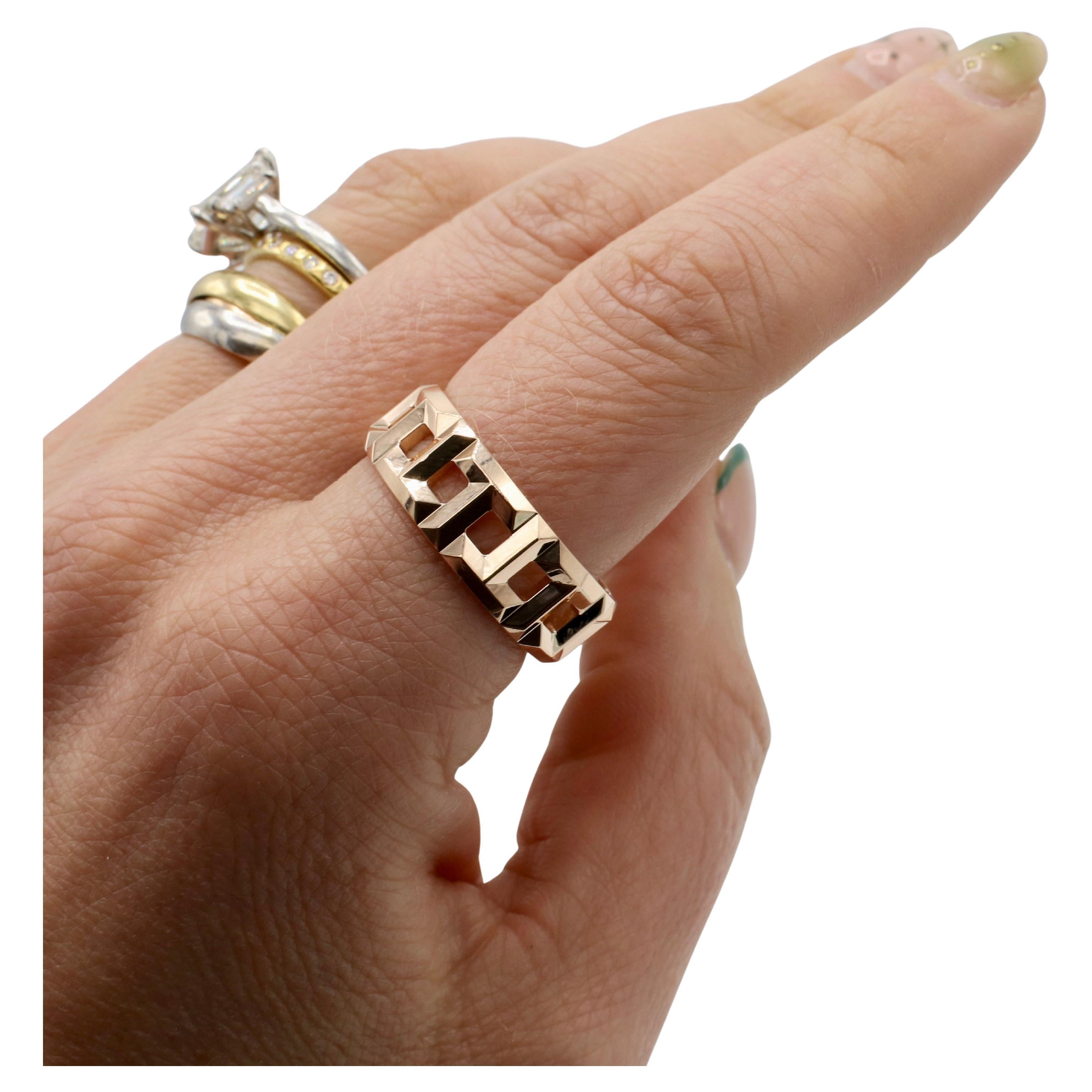 Men's Tiffany & Co. Tiffany T. True 18K Rose Gold Band Ring 8MM For Sale