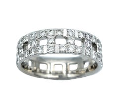 Tiffany & Co. Tiffany T True .99 Carat Total Pavé Diamond Band Ring in 18K Gold