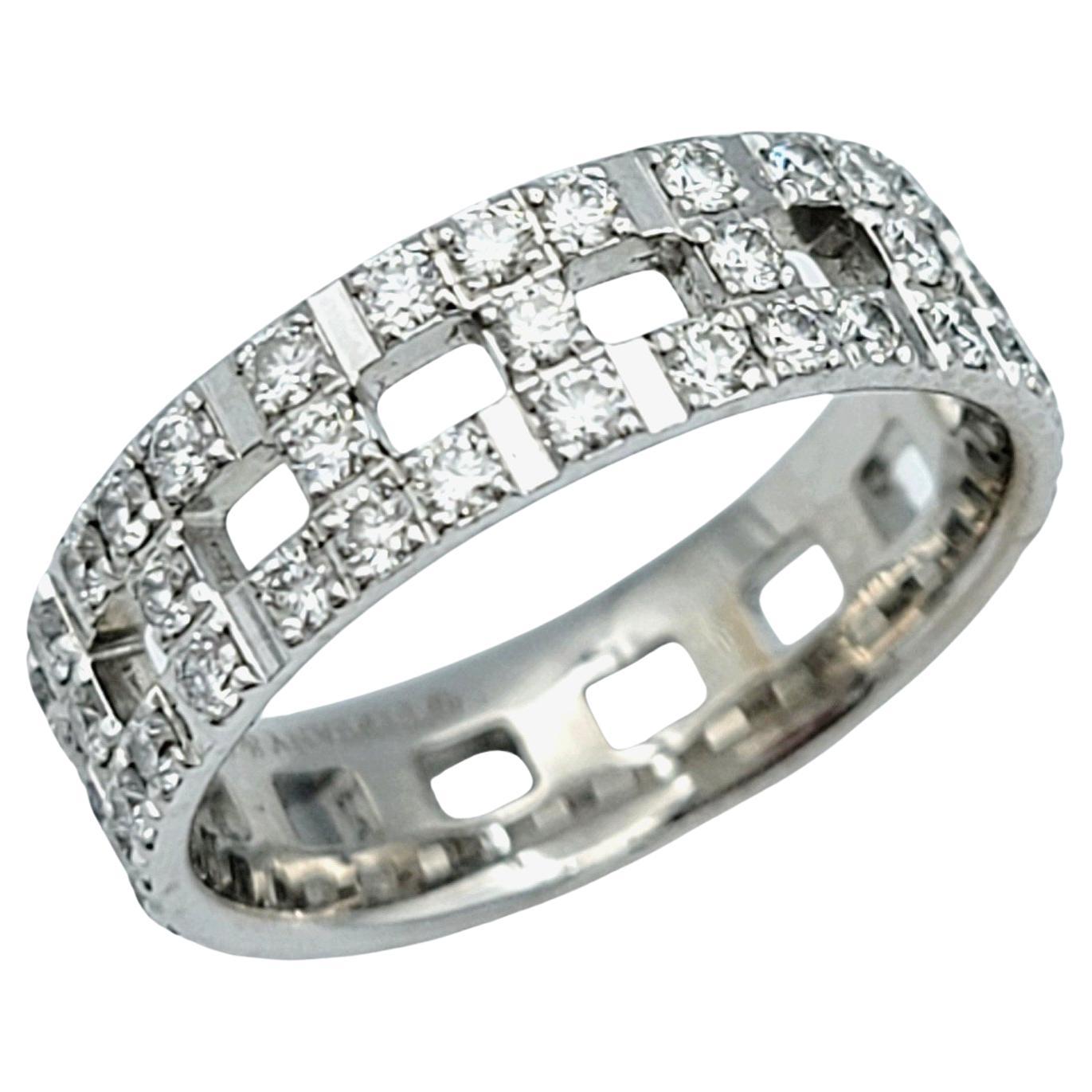 Tiffany & Co. Tiffany T Trueing .99 Karat Total Pavé Diamond Band Ring in 18K Gold (Zeitgenössisch) im Angebot