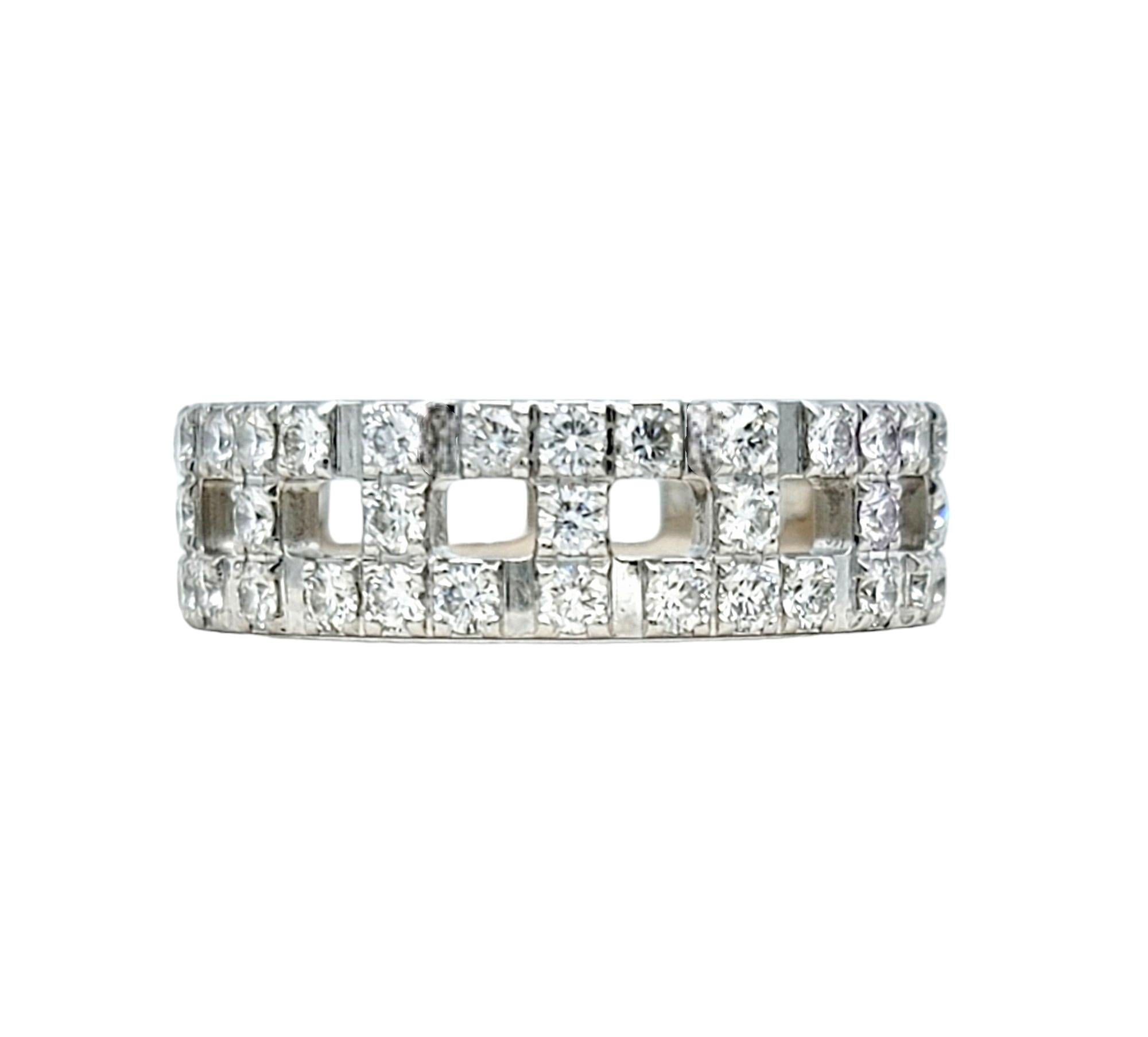 Tiffany & Co. Tiffany Trueing Bague à diamant pavé de 0,99 carat total en or 18K Unisexe en vente