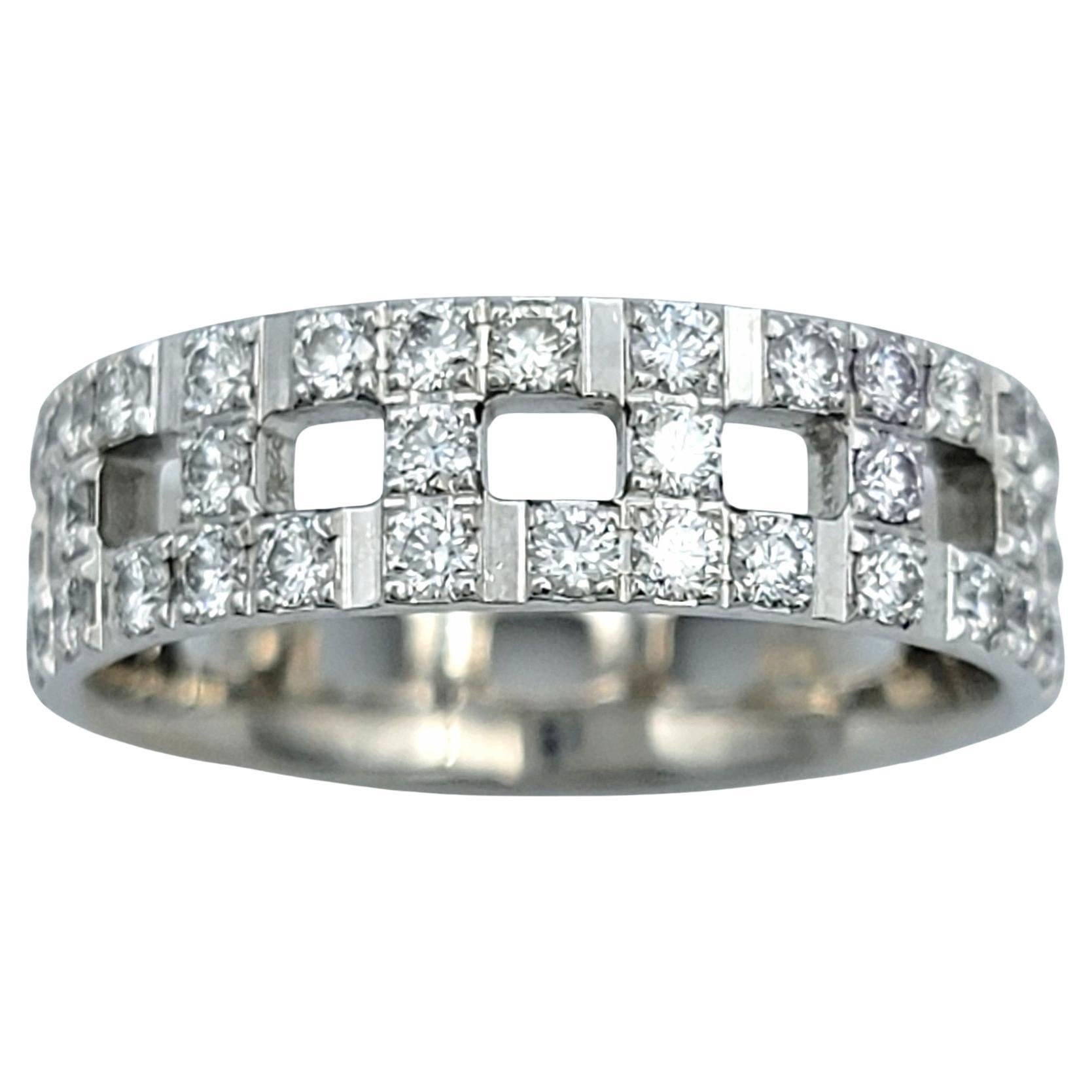 Tiffany & Co. Tiffany Trueing Bague à diamant pavé de 0,99 carat total en or 18K en vente