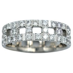 Tiffany & Co. Tiffany T True Anillo de banda con pavé de diamantes de 0,99 quilates totales en oro de 18 quilates