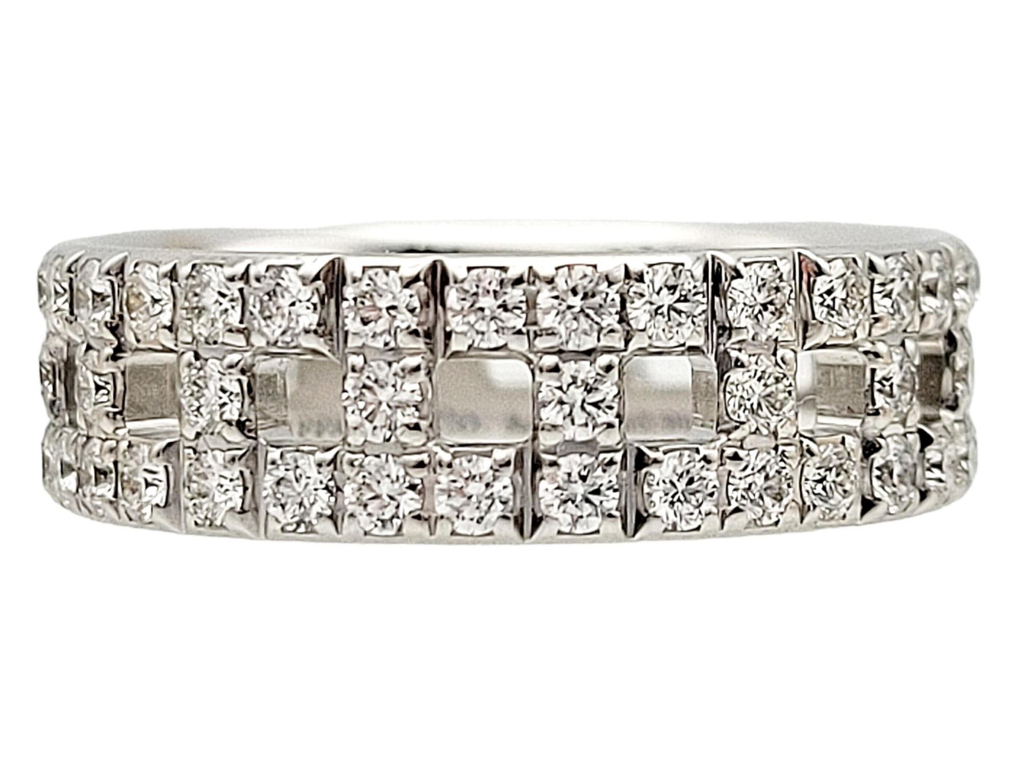 Tiffany & Co. Tiffany T True Wide Band Ring with Diamonds in 18 Karat White Gold 4