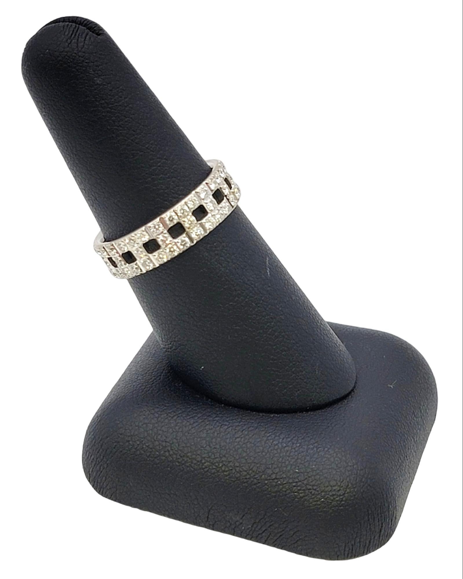 Tiffany & Co. Tiffany T True Wide Band Ring with Diamonds in 18 Karat White Gold For Sale 3