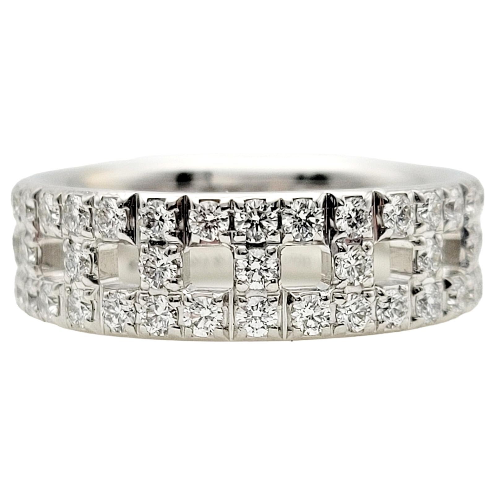 Contemporary Tiffany & Co. Tiffany T True Wide Band Ring with Diamonds in 18 Karat White Gold