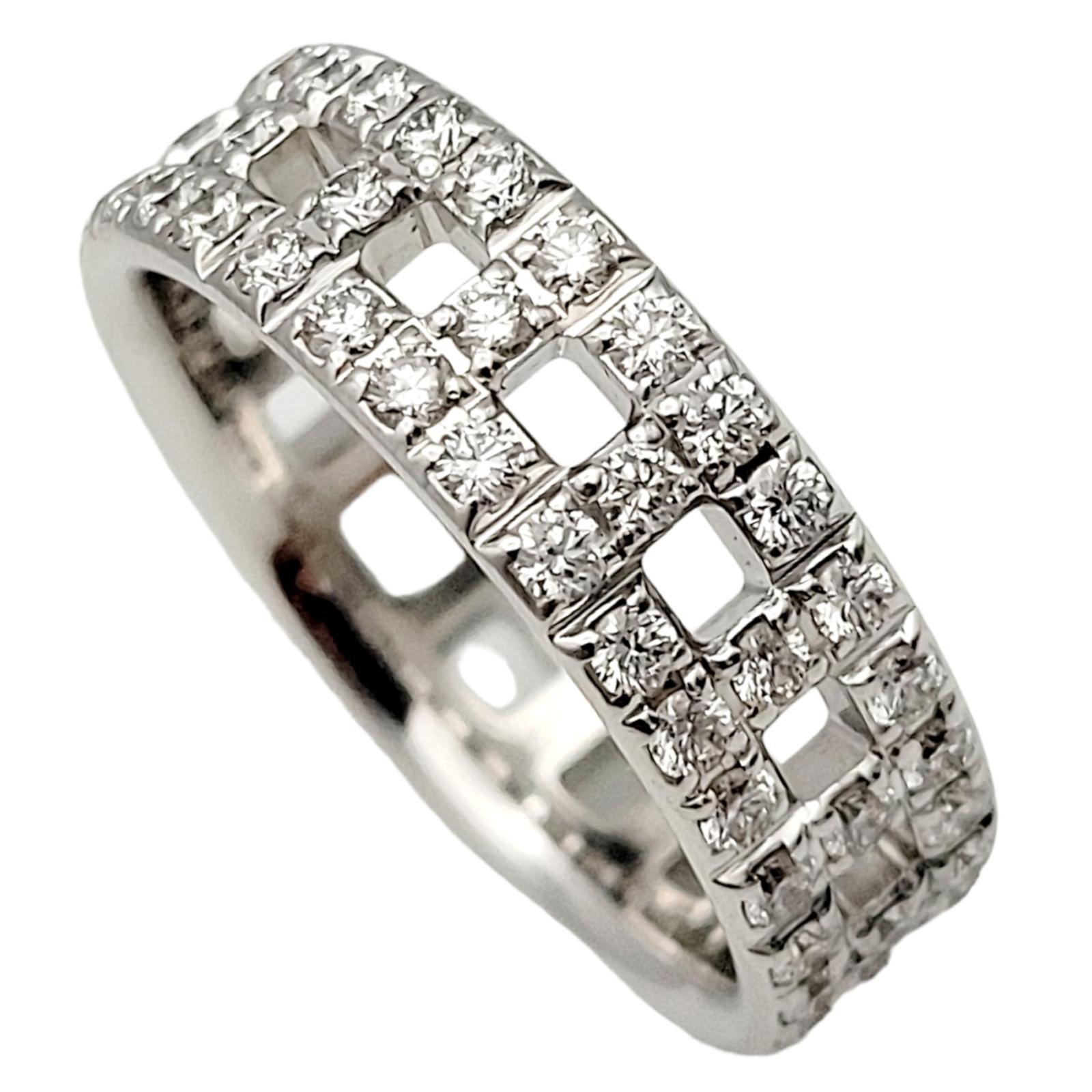 Tiffany & Co. Tiffany T True Wide Band Ring with Diamonds in 18 Karat White Gold 1