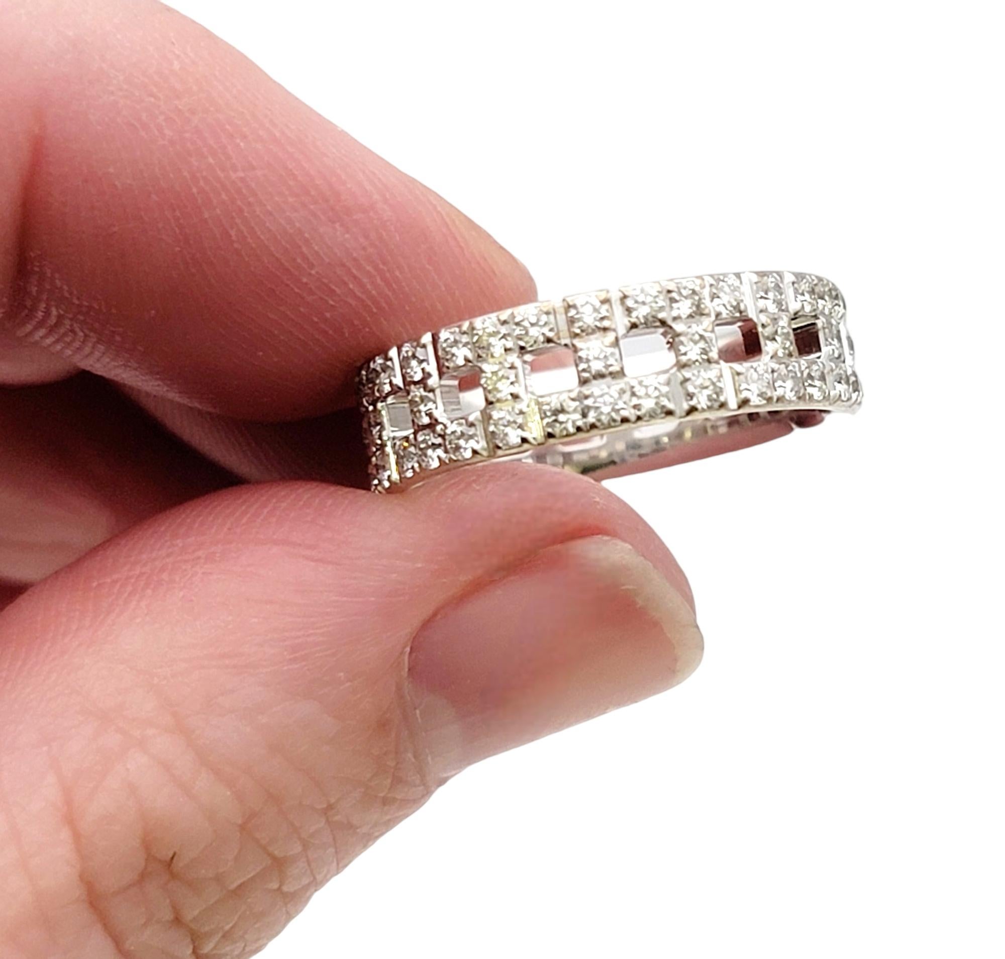 Tiffany & Co. Tiffany T Bague jonc large véritable en or blanc 18 carats avec diamants en vente 3